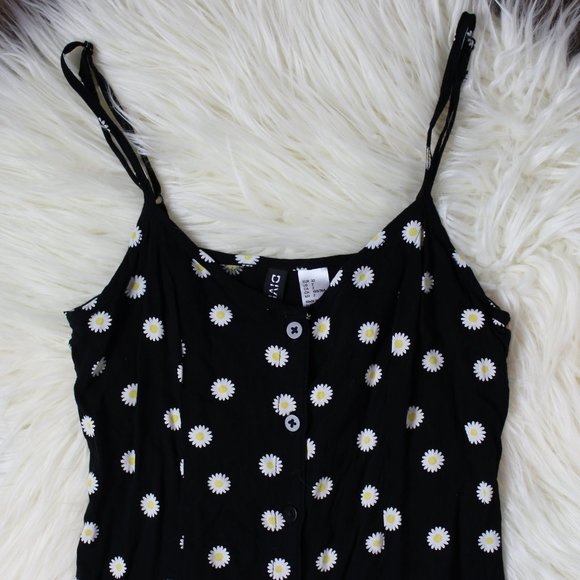 H&M Black Button Down Daisy Print Sundress - Picture 2 of 5